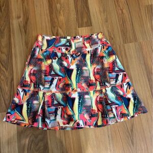 Dona Jo Abstract Multicolor Skort